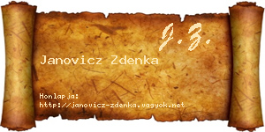 Janovicz Zdenka névjegykártya